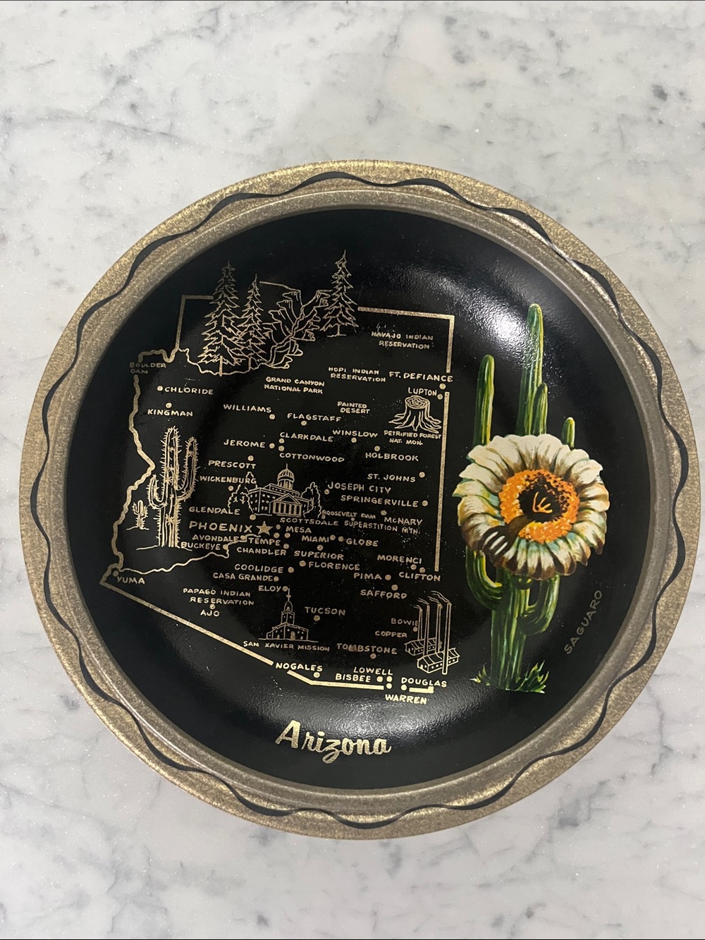 Vintage Arizona 1970s Souvenir 10” Bowl